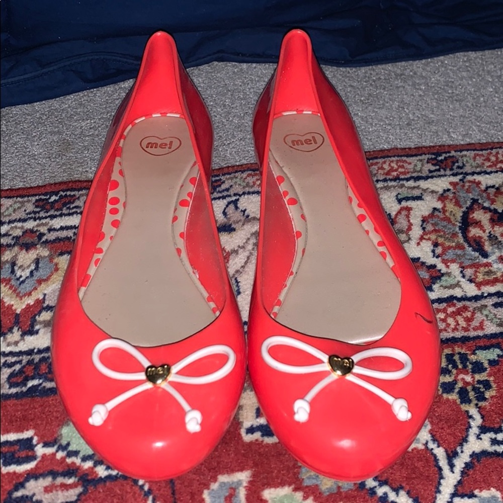 Bright Orange Rubber Flats